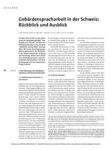 Gebärdenspracharbeit in der Schweiz: Rückblick und Ausblick