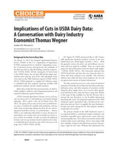 The magazine of food, farm, and resource issues 3rd Quarter 2013 • 28(3) A publication of the Agricultural & Applied Economics Association