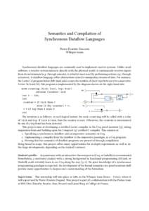 Semantics and Compilation of Synchronous Dataflow Languages Pierre-Évariste Dagand Whisper team  Synchronous dataflow languages are commonly used to implement reactive systems. Unlike usual