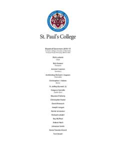 Board of Governors[removed]St. Paul’s College, University of Manitoba 70 Dysart Road, Winnipeg, MB R3T 2M6  Rich Ludwick