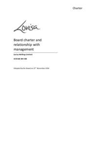 Charter  Board charter and relationship with management Lovisa Holdings Limited