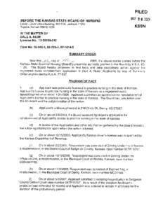 FILED BEFORE THEKANSASSTATEBOARDOF NURSING MAY2[removed]