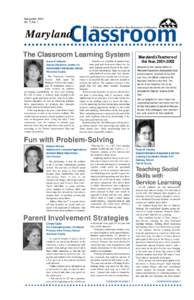 September 2001 Vol. 7, No. 1 Classroom A Publication from the Maryland State Department of Education
