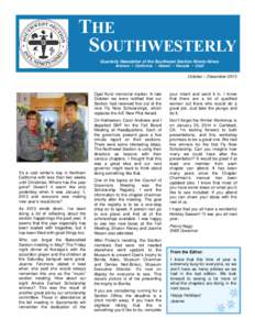 THE SOUTHWESTERLY Quarterly Newsletter of the Southwest Section Ninety-Nines Arizona  California  Hawaii  Nevada  Utah October – December 2013