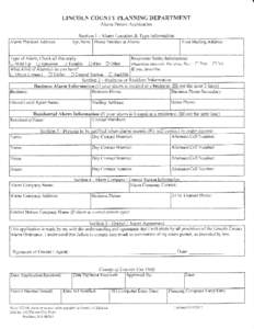LINCOLN COT}NTY PLAIYNING I}EPARTMENT Alarm Permit Application Alarm Physical  on