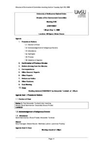 Hammerton / Alexander Turnbull / Minutes / Parliamentary procedure / Meetings / Agenda