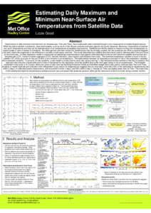 Estimating Daily Maximum and Minimum Near-Surface Air Temperatures from Satellite Data Lizzie Good Abstract Observations of daily minimum and maximum air temperatures, Tmin and Tmax, have traditionally been obtained thro