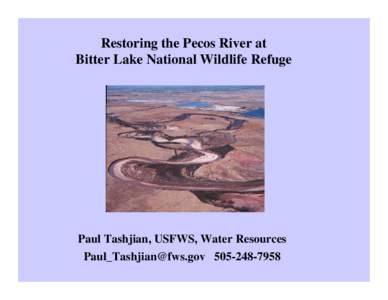 Restoring the Pecos River at Bitter Lake National Wildlife Refuge Paul Tashjian, USFWS, Water Resources [removed[removed]