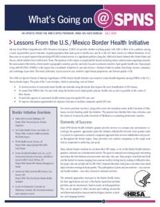 Lessons From the U.S./Mexico Border Health Initiative, July 2005