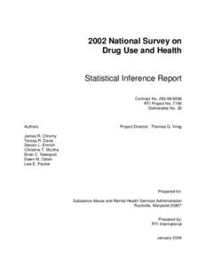 2002 NSDUH Methodological Resource Book (MRB) Statistical Inference Report