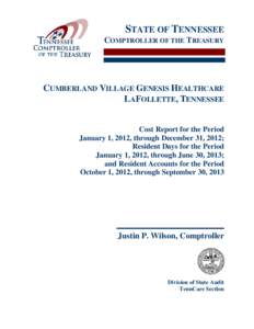 STATE OF TENNESSEE COMPTROLLER OF THE TREASURY CUMBERLAND VILLAGE GENESIS HEALTHCARE LAFOLLETTE, TENNESSEE