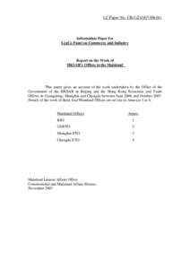 LC Paper No. CB[removed])  Information Paper for LegCo Panel on Commerce and Industry  Report on the Work of