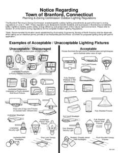 Notice Regarding Town of Branford, Connecticut Planning & Zoning Commission Outdoor Lighting Regulations The Branford Planning & Zoning Commission enacted specific outdoor lighting amendments as part of the town’s zoni