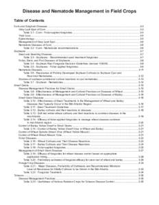 Disease and Nematode Management in Field Crops Table of Contents Corn and Sorghum Diseases................................................................................................................................3-