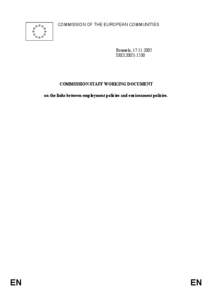 COMMISSION OF THE EUROPEAN COMMUNITIES  Brussels, [removed]SEC[removed]COMMISSION STAFF WORKING DOCUMENT