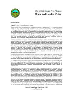 The United Sludge-Free Alliance  Home and Garden Risks By Darree Sicher Bagged Fertilizer – Home Gardeners Beware