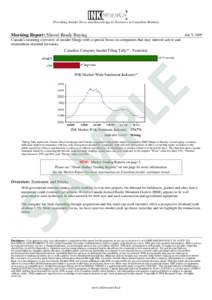 Providing Insider News and Knowledge to Investors in Canadian Markets  Morning Report: Shovel Ready Buying July 9, 2009