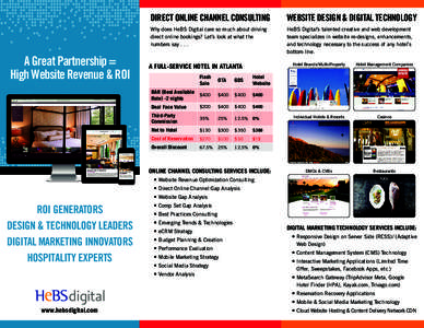 A Great Partnership = High Website Revenue & ROI DIRECT ONLINE CHANNEL CONSULTING  WEBSITE DESIGN & DIGITAL TECHNOLOGY