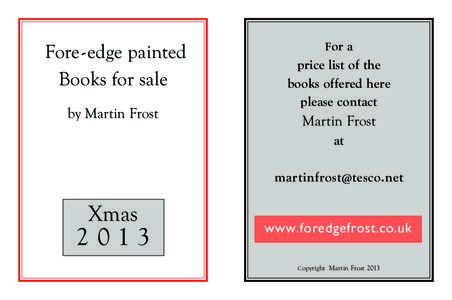 Fore - edge painted Books for sale by Martin Frost Xmas