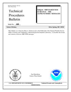 National Weather Service Office of Meteorology Technical Procedures Bulletin