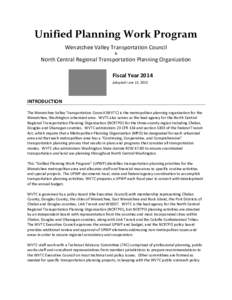 SFY14 WVTC Unified Planning Work Program