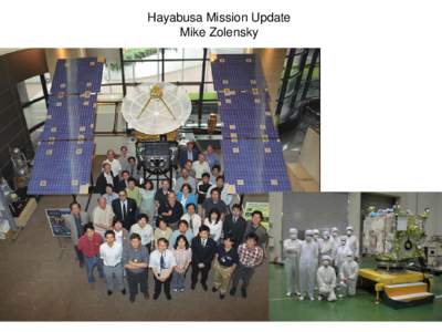 Hayabusa Mission Update Mike Zolensky Capsule Main Component Cross Section Parachute Cover Ablator