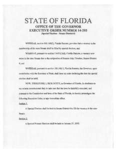 STATE OF FLORIDA   OFFICE OF THE GOVERNOR EXECUTIVE ORDER NUMBER[removed]