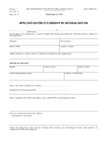 PNG ICSA Application for PNG Citizenship by Naturalisation