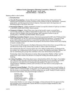 New England Association of Schools and Colleges / New England Small College Athletic Conference / Ripton /  Vermont / Addison County /  Vermont / Minutes / Abraham Lincoln / Second / Vermont / Parliamentary procedure / Middlebury College