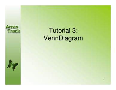 Tutorial 3: VennDiagram 1  • Why use VennDiagram:
