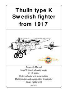 Thulin type K Swedish fighter from 1917