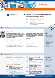 Invitation  Linking EPBD and Commissioning International BuildingEQ Symposium Date: