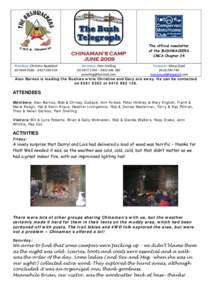 CHINAMAN’S CAMP JUNE 2009 The official newsletter of the BUSHWACKERS CMCA Chapter 24