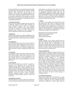 Wichita State University National Institute for Aviation Research Terms and Conditions  Terms and conditions for research and commercial testing at Wichita State University’s National Institute for Aviation Research (W