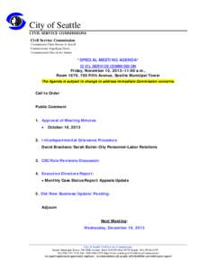 City of Seattle CIVIL SERVICE COMMISSIONS Civil Service Commission Commission Chair Steven A. Jewell Commissioner Angelique Davis