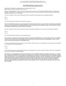 New York State Office of Alcoholism and Substance Abuse Services 2011 Local Services Plan - Sullivan Co Dept of Community Services[removed]Multiple Disabilities Considerations Form Sullivan Co Dept of Community Serv