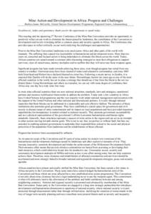 Mine Action and Development in Africa: Progress and Challenges Reuben James McCarthy, United Nations Development Programme, Regional Centre, Johannesburg Excellencies, ladies and gentlemen, thank you for the opportunity 