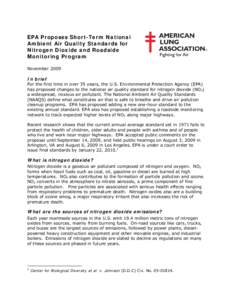 Fact Sheet on the EPA Review of the Air Quality Standards for Sulfur Oxides