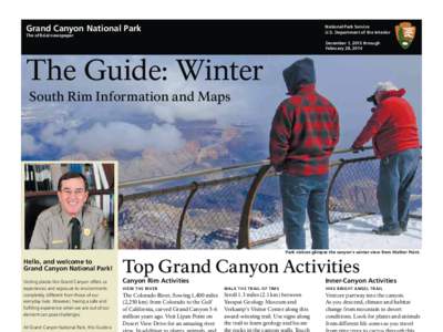 Grand Canyon National Park  National Park Service U.S. Department of the Interior  The ofﬁcial newspaper