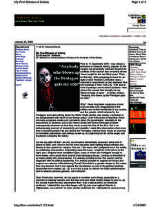 My Five Minutes of Infamy  Page 1 of 4 | donations| archives| newsletter | contact | about us January 24, 2005