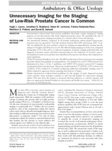 Unnecessary Imaging for the Staging of Low-Risk Prostate Cancer Is Common