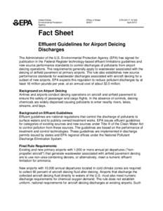 Effluent Guidelines for Airport Deicing - Fact Sheet