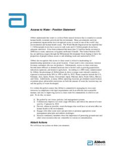 Access to Water - Position Statement