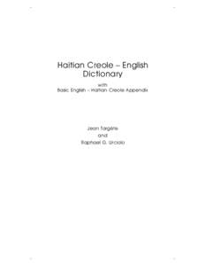 Haitian Creole language / Americas / Félix Morisseau-Leroy / Creole language / Haiti / Jérémie / Haitian Creole Lexicon / French language / Languages of Haiti / Languages of the Caribbean