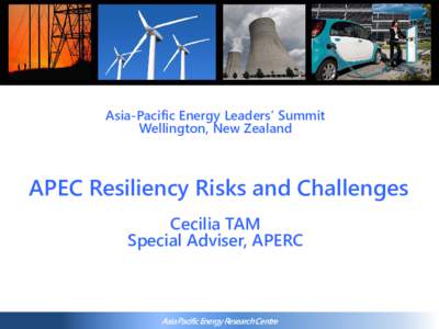 Asia-Pacific Energy Leaders’ Summit Wellington, New Zealand APEC Resiliency Risks and Challenges Cecilia TAM Special Adviser, APERC