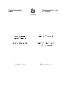 Canadian Human Rights Tribunal Tribunal canadien des droits de la personne CANADA