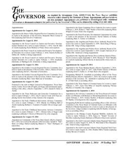 Appointments Appointments for August 6, 2014 Appointed to the Brazos Valley Regional Review Committee for a term to expire at the pleasure of the Governor, Benjamin Henry Leman of Iola (replacing Gail Sowell of Anderson)