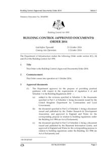 Building Control (Approved Documents) Order 2014