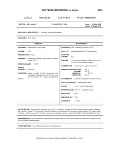 PENTACHLOROPHENOL in blood  C6HCl5O MW:266.34