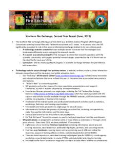      Southern Fire Exchange:  Second Year Report (June, 2012)  